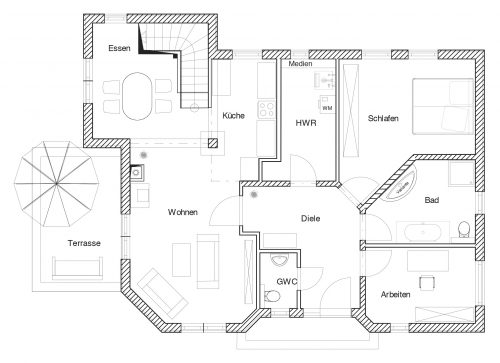 Ideal Bungalow 100 Grundriss